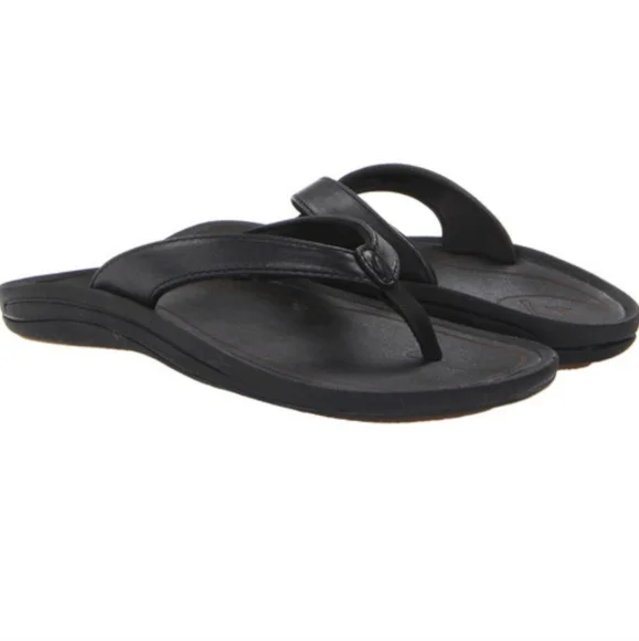 OluKai Shoes Olukai Kulapa Kai Leather Thongs Flip Flop
